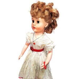 20" 1950s Vintage *Glamour  *High Heel *Fashion Doll With Back Seamed Stockings